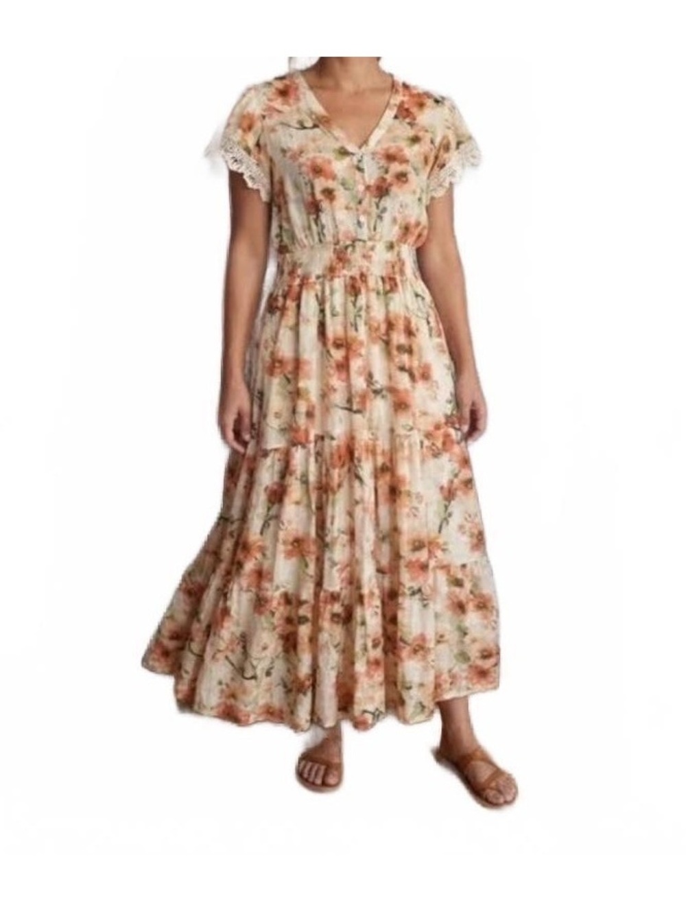 Baltic Born watercolor floral dress with smocked waist XL - Picture 9 of 9